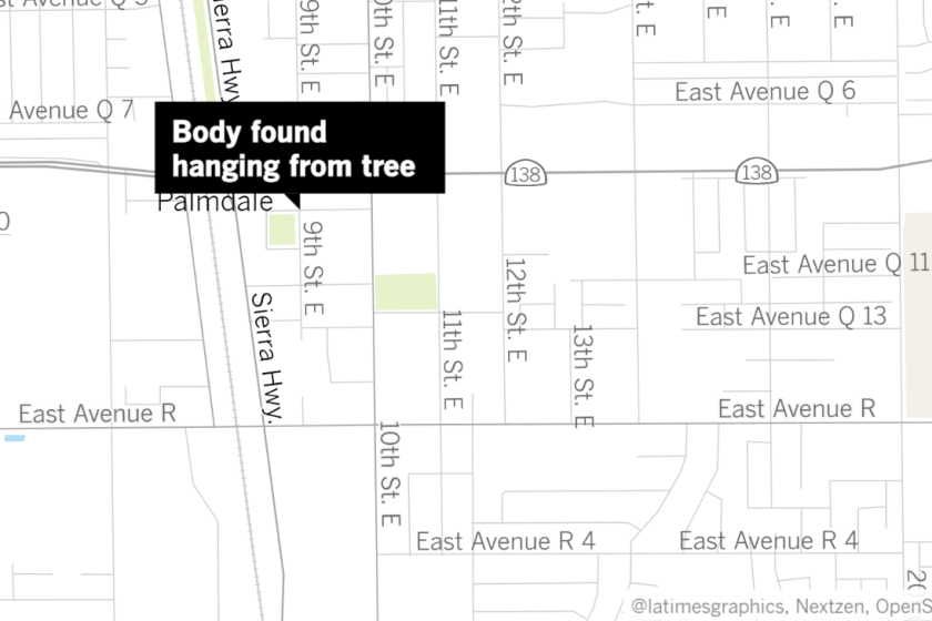L.A. County sheriff's officials are investigating after the body of Robert Fuller was found hanging from a tree in Palmdale.