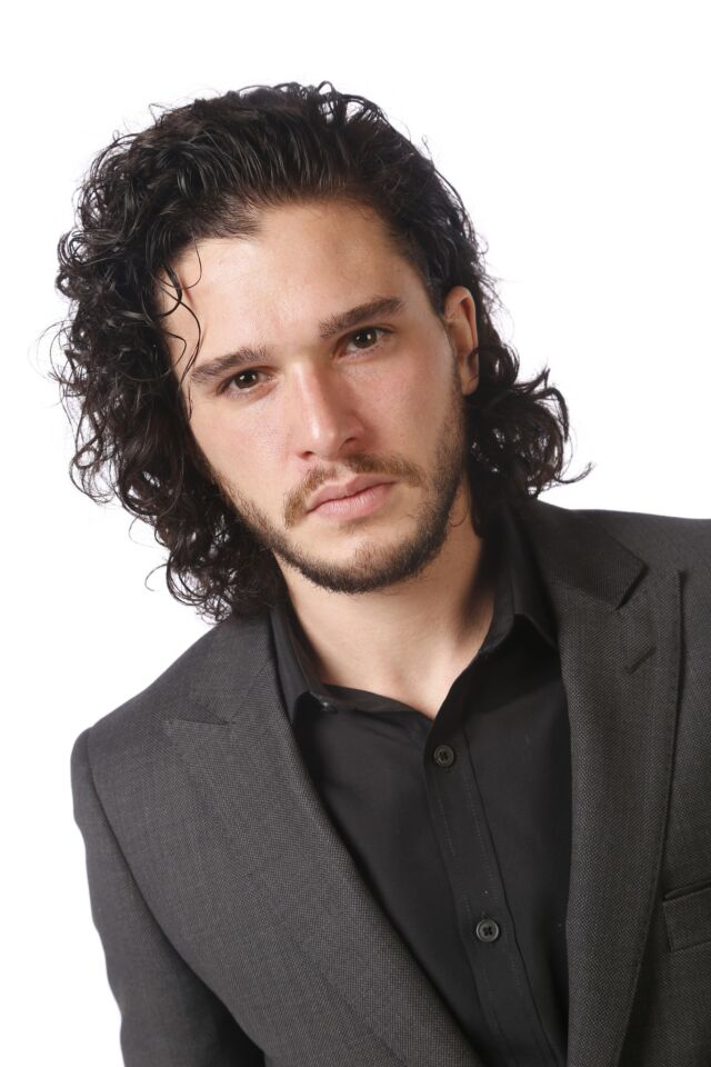 Kit Harrington at the L.A. Times photo booth at the 65th Annual Primetime Emmy Awards actors dinner on Friday.