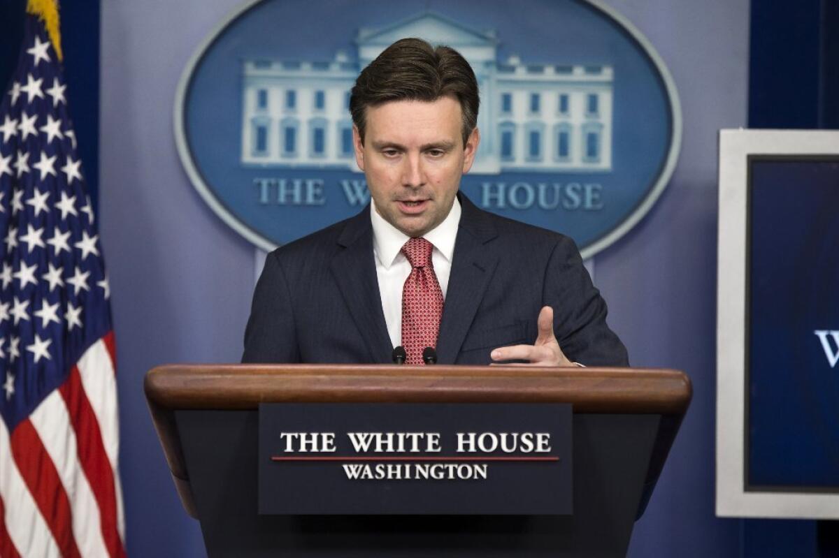 Press Secretary Josh Earnest (shown here on Jan. 6) was asked why President Obama didn't focus on 'Islaimic extremism.'