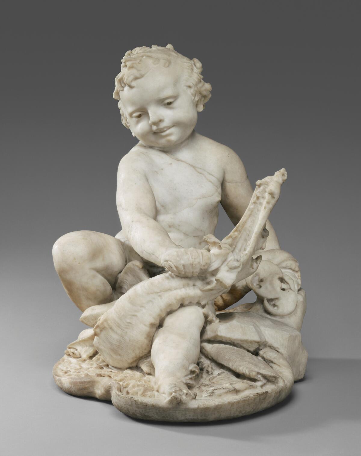 Pietro Bernini and Gian Lorenzo Bernini, “Boy with a Dragon,” around 1617, marble
