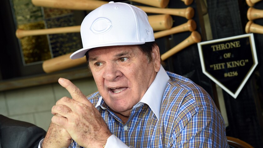 Pete Rose speaks during a news conference Dec. 15, 2016, in Las Vegas.
