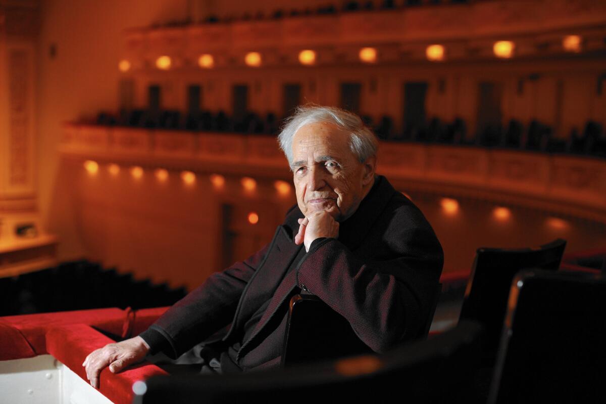 Composer and conductor Pierre Boulez, shown at Carnegie Hall in 2010, pushed the music establishment to embrace new sounds.