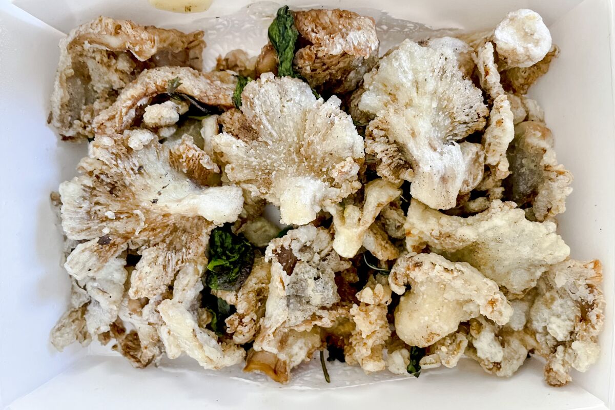 The crispy oyster mushrooms from Vege Paradise.