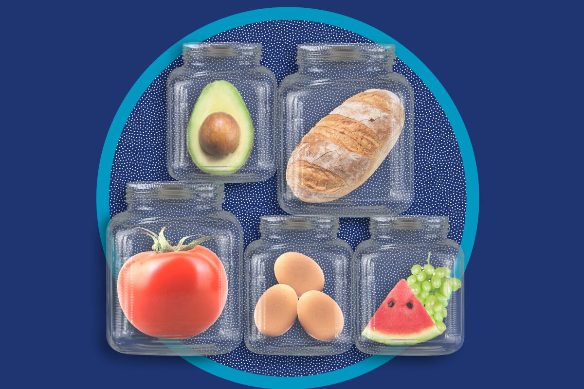 photo illustration of food in jars