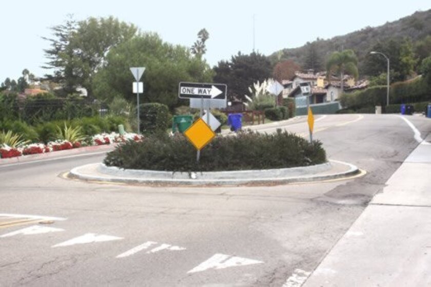 A traffic choker on Via Capri is similar to what’s planned for West Muirlands Avenue. Ashley Mackin