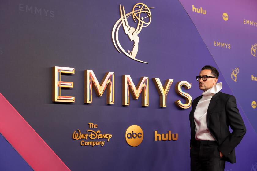 LOS ANGELES, CA - September 15, 2024 - Dan Levy arriving at the 76th Primetime Emmy Awards at the Peacock Theater on Sunday, September 15, 2024 (Myung J. Chun/ Los Angeles Times)