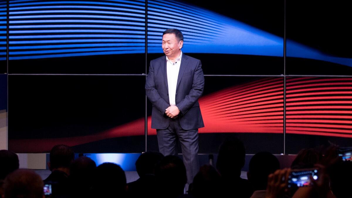 Vizio CEO William Wang at a news conference in Hollywood in 2016.