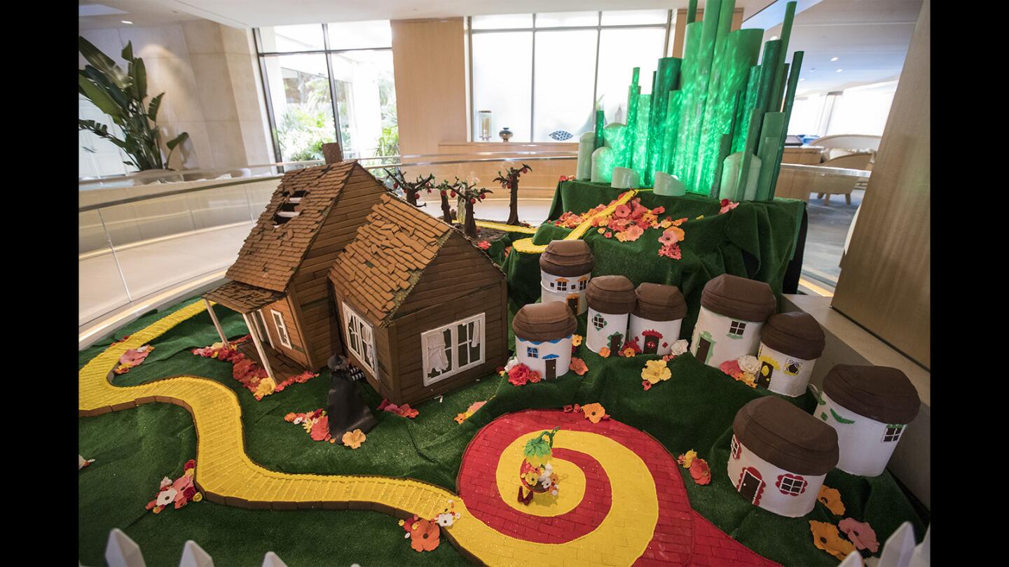 "The Wonderful World of Island Hotel," a gingerbread display of "The Wizard of Oz," is on exhibit at the hotel in Newport Beach. It is made up of 400 pounds of gingerbread dough, 300 pounds of fondant, 100 pounds of chocolate, 200 pounds of various candies and 200 pounds of powdered sugar.
