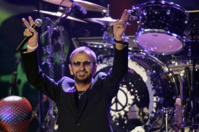 Ringo Starr performing in Los Angeles in 2012.