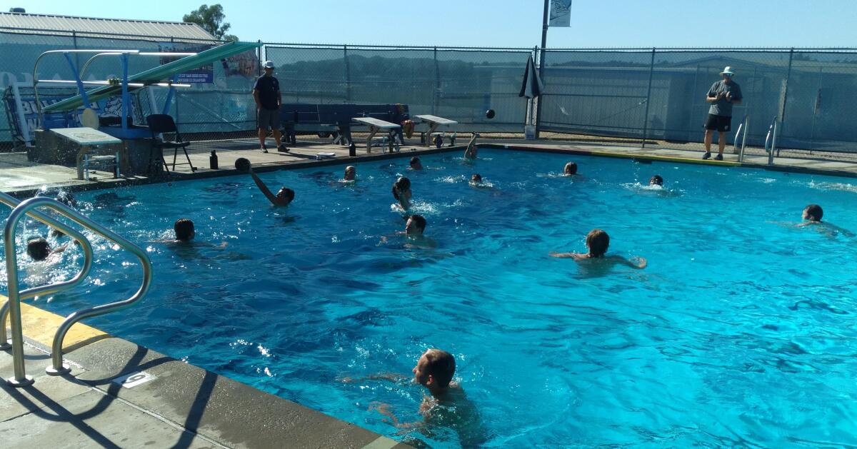 Practice for the Ramona High boys water polo team started July 31.