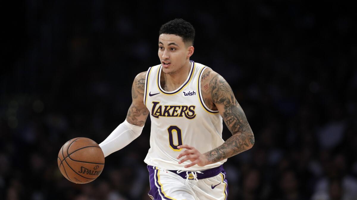 Lakers forward Kyle Kuzma injured his foot during training camp with Team USA this summer.