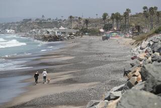 North Beach in San Clemente on June 18, 2024. Sand on the beach has eroded to extreme low levels along the stretch of beach.