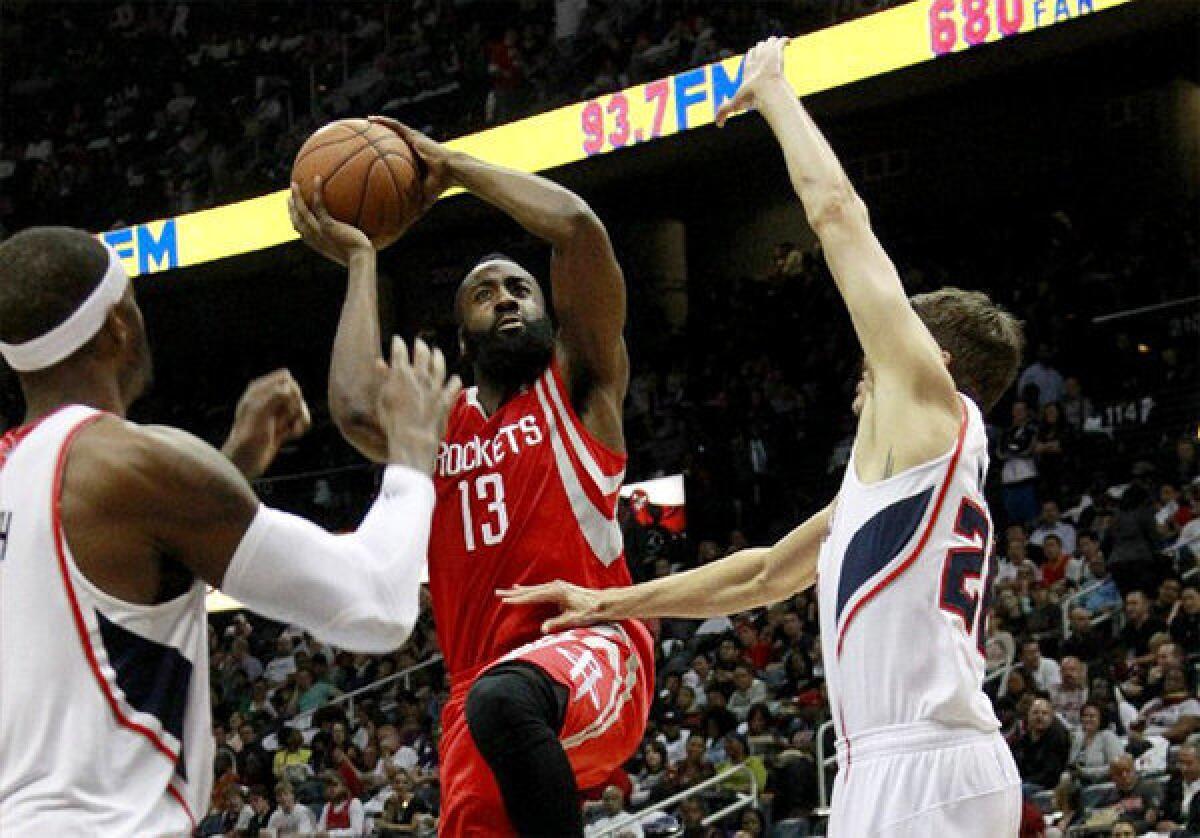 James Harden is averaging 26.7 points a game, only second to league leader Kobe Bryant's 26.9 points.