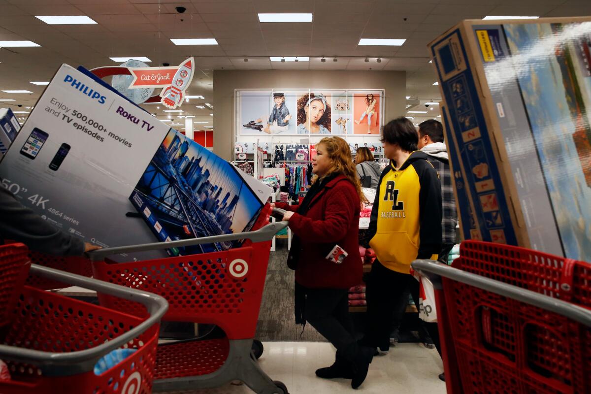 People shopping at Target in Carson on Black Friday