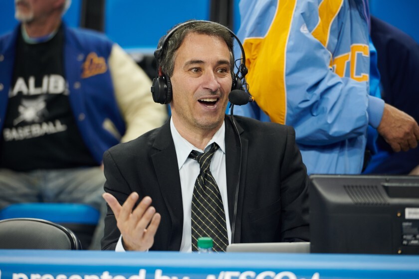 UCLA basketball play-by-play announcer Josh Lewin during the 2019-2020 season.