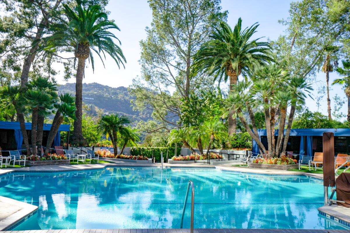 Hilton Universal City's pool includes a hot tub and poolside service.