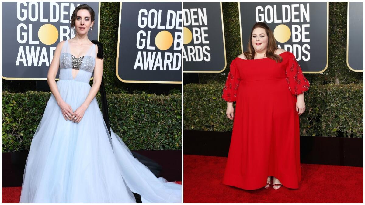Alison Brie, left, and Chrissy Metz are at the center of some Golden Globes drama.