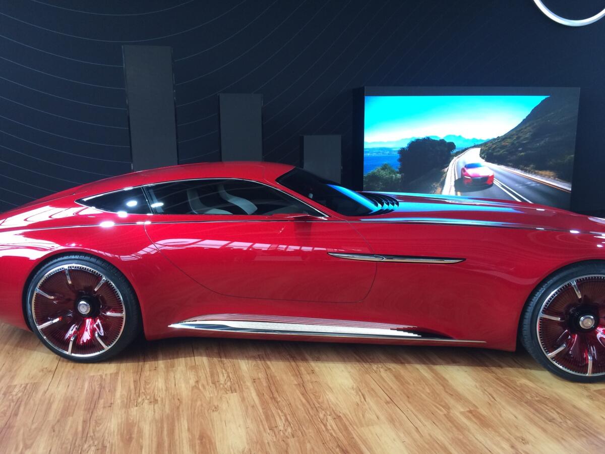 Mercedes-Benz showed off a Vision Mercedes Maybach 6 concept electric supercar at Pebble Beach.