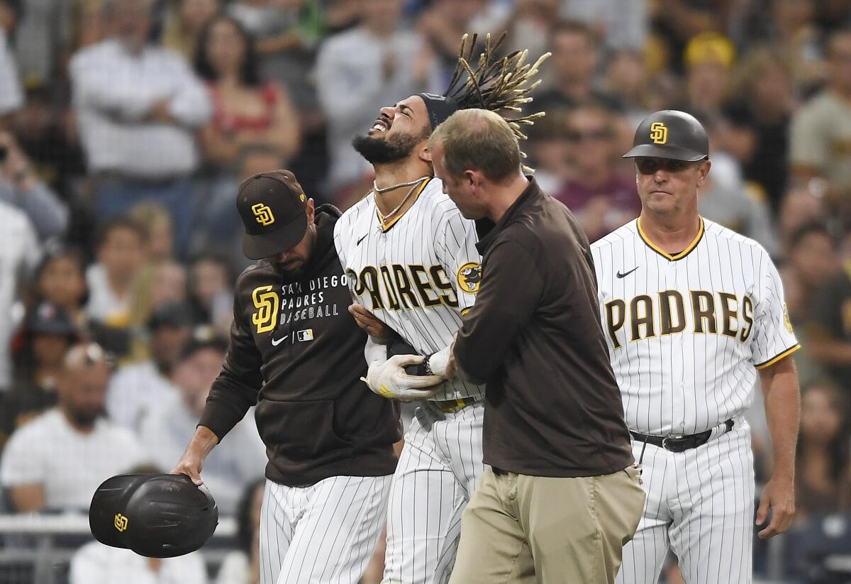 Padres star Fernando Tatis Jr. dislocates shoulder on swing