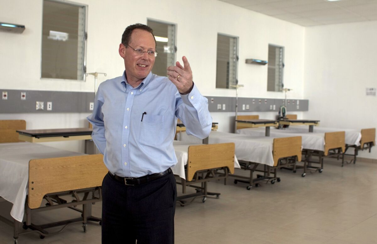 Dr. Paul Farmer at hospital in Mirebalais, 30 miles north of Port-au-Prince, Haiti, in 2012.