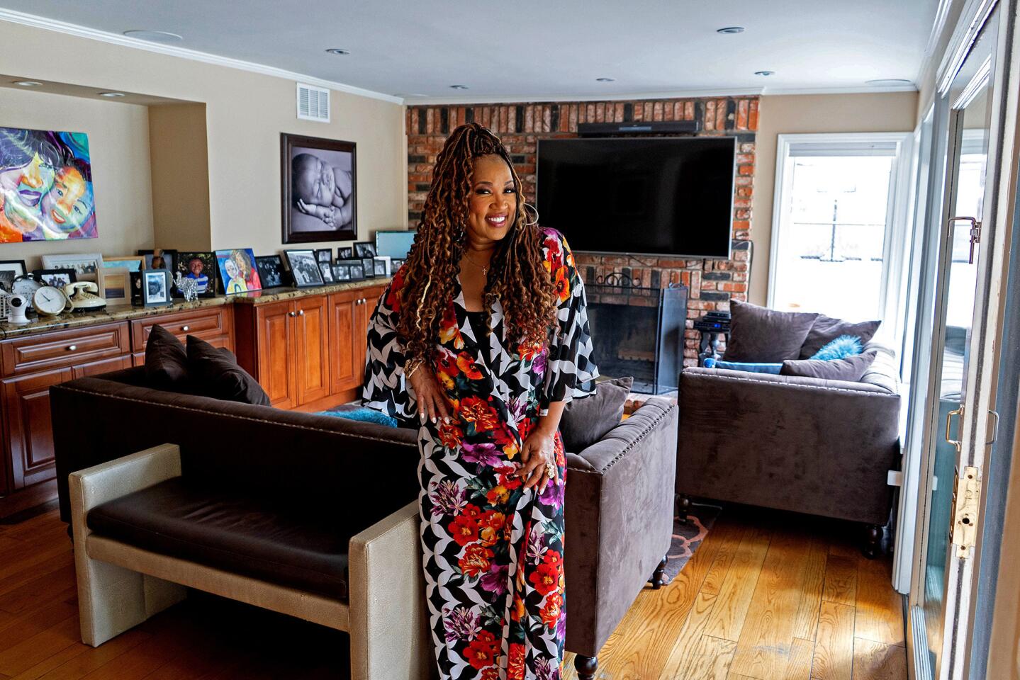 Actress and comedienne Kym Whitley calls the den/living room of her Tarzana home the epicenter of her life.