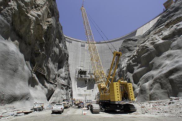 A project to reinforce the Big Tujunga Dam will increase reservoir storage 300%. So far, 4,000 cubic yards of concrete have been poured.