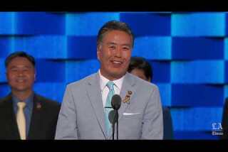 Rep. Mark Takano of California speaks at the Democratic National Convention