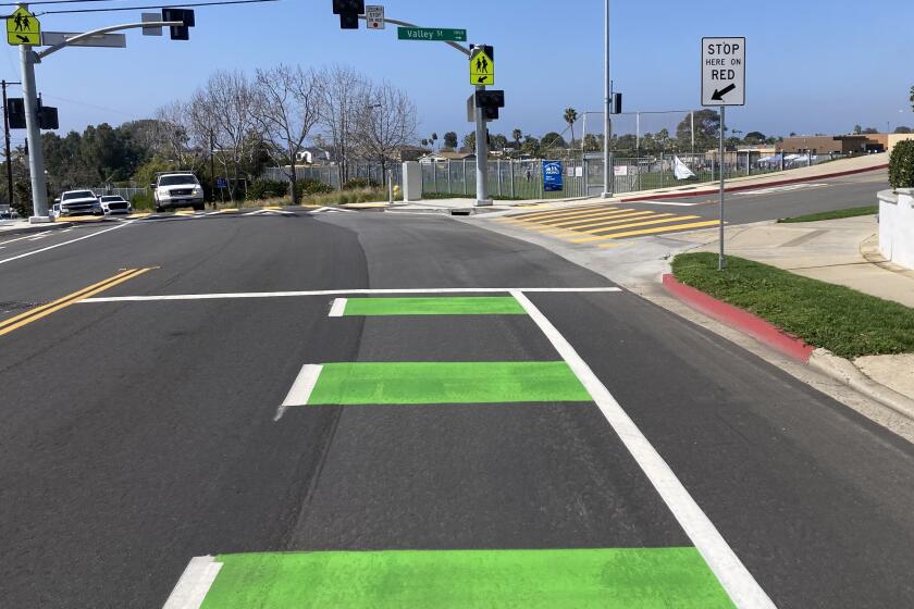 Green paint, lights, signs and new striping have been added at the intersection of Tamarack Avenue and Valley Street.