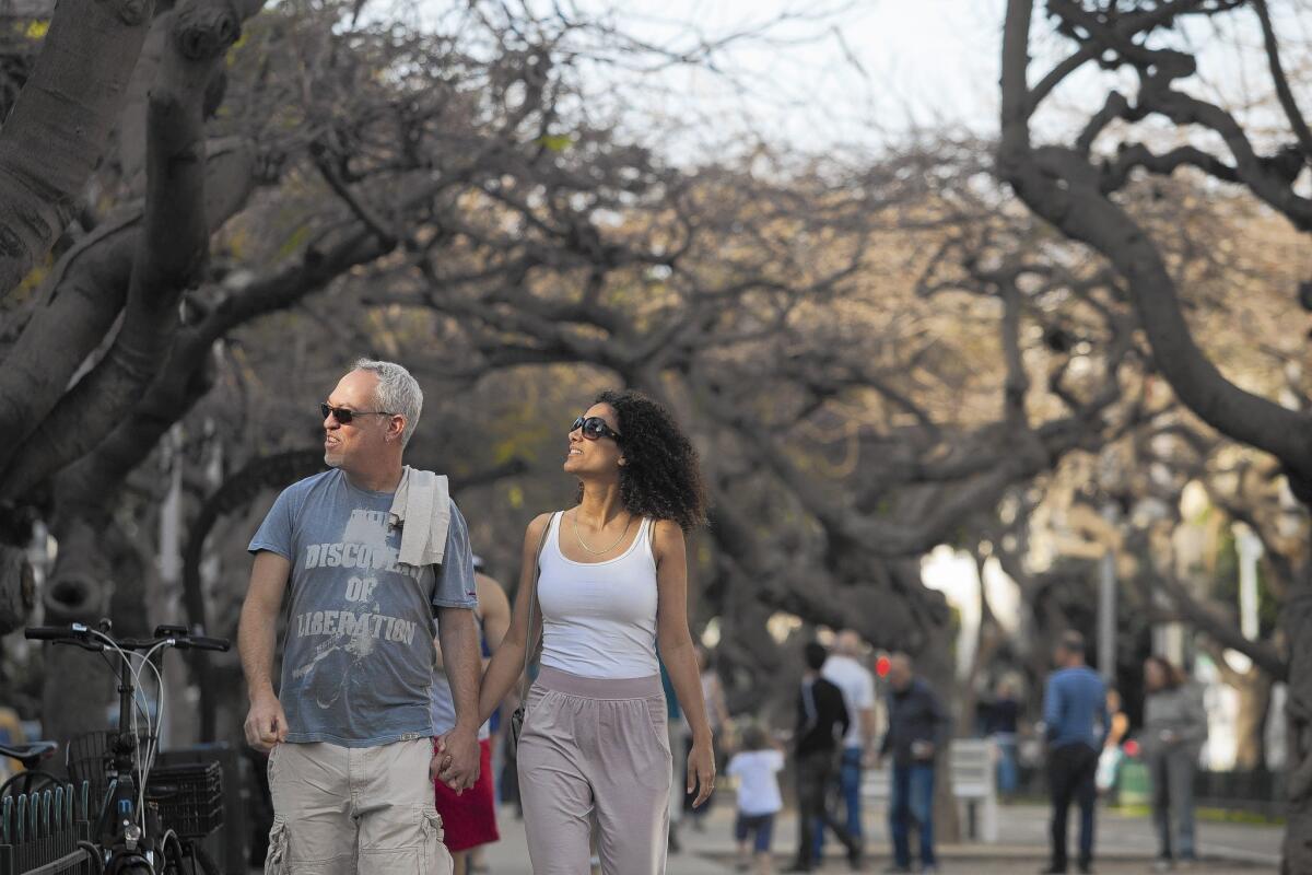 A boulevard in Tel Aviv, whose beaches and night life have made it a magnet for young people.