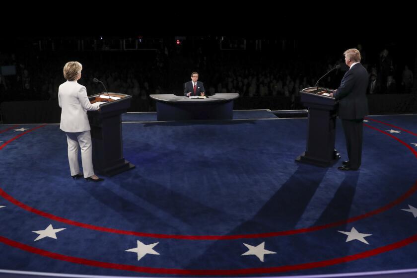 The debate stage in Las Vegas.
