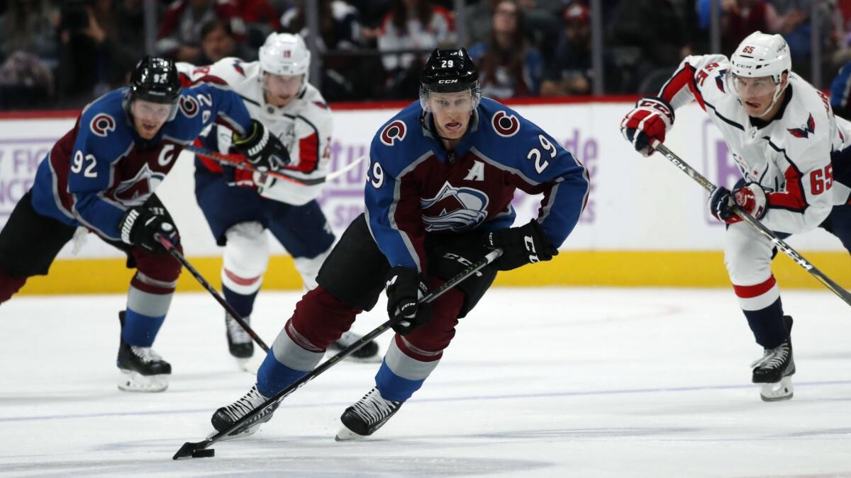 Colorado's Nathan MacKinnon is tied with three others for second-most points in the league (26).