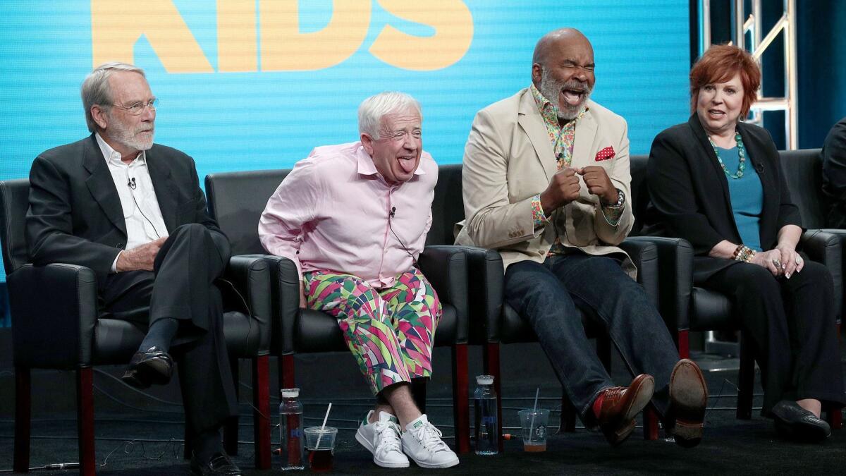 From left: Martin Mull, Leslie Jordan, David Allan Grier and Vicki Lawrence of "The Cool Kids" speak during the FOX segment of the 2018 Television Critics Association Press Tour at the Beverly Hilton Hotel on Aug. 2, 2018 in Beverly Hills, Calif.