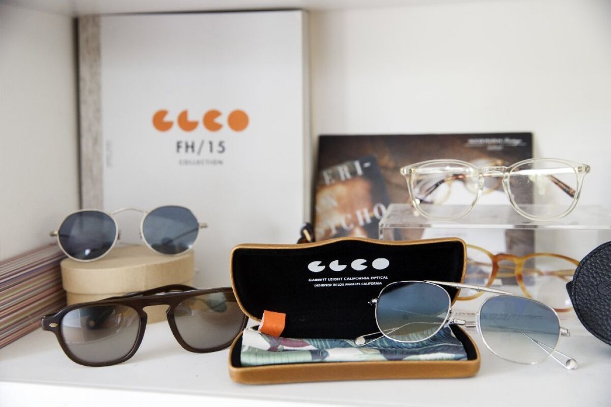 Sunglasses by Father Larry Leight, founder of Oliver Peoples, and son Garrett Leight