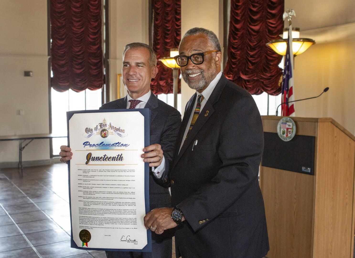 The city of Los Angeles will issue a special proclamation and