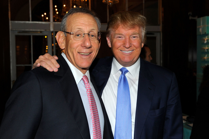 NEW YORK - SEPTEMBER 27: Owner of the Miami Dolphins Stephen Ross (L) and Donald Trump.