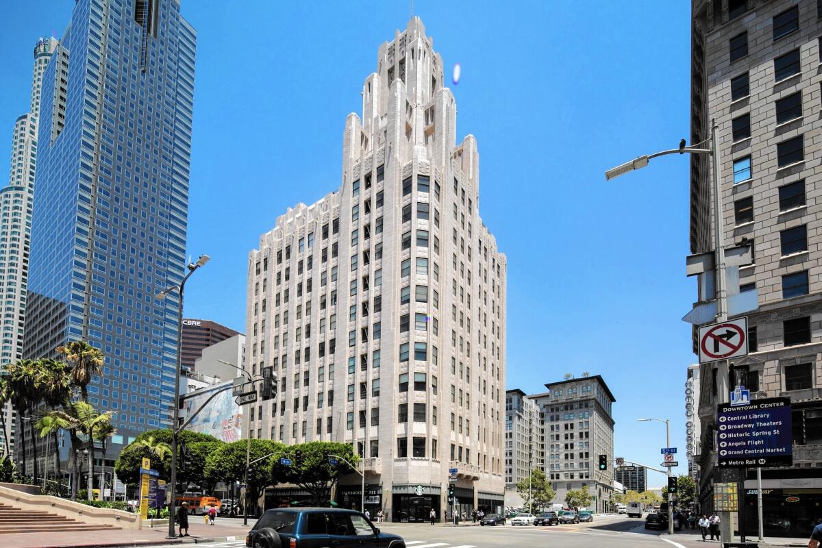 The Title Guarantee Building at 5th and Hill streets in downtown L.A. is being converted from apartments to condos. The Art Deco building was completed in 1930.