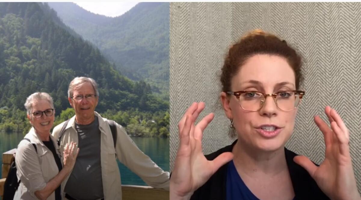 Actor Sarah Price-Keating, right, portrays Dr. Sonia Ancoli-Israel in the "Women of Valor" video series.