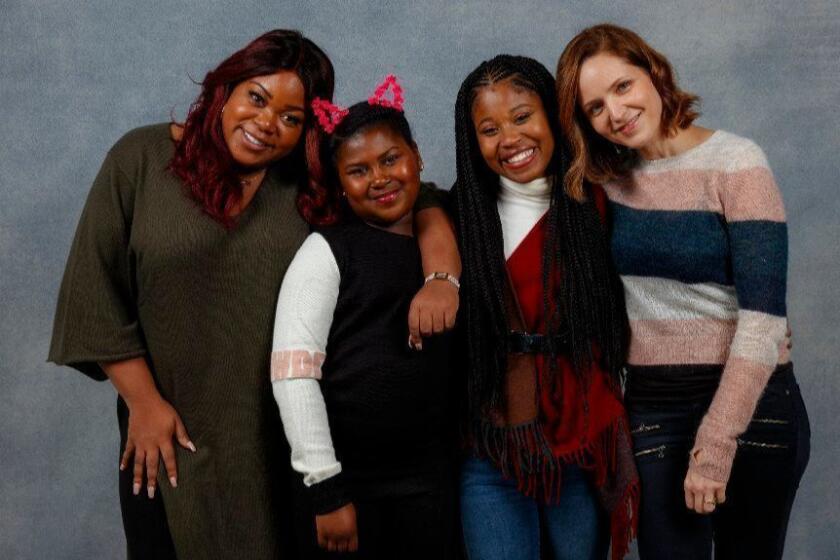 PARK CITY,UTAH --FRIDAY, JANUARY 19, 2018-- Writer Angelica Nwandu, actress Tatum Hall, actress Dominique Fishback, and director Jordana Spiro from the film "Night Comes On," photographed in the L.A. Times Studio at Chase Sapphire on Main, during the Sundance Film Festival in Park City, Utah, Jan. 19, 2018. (Jay L. Clendenin / Los Angeles Times)