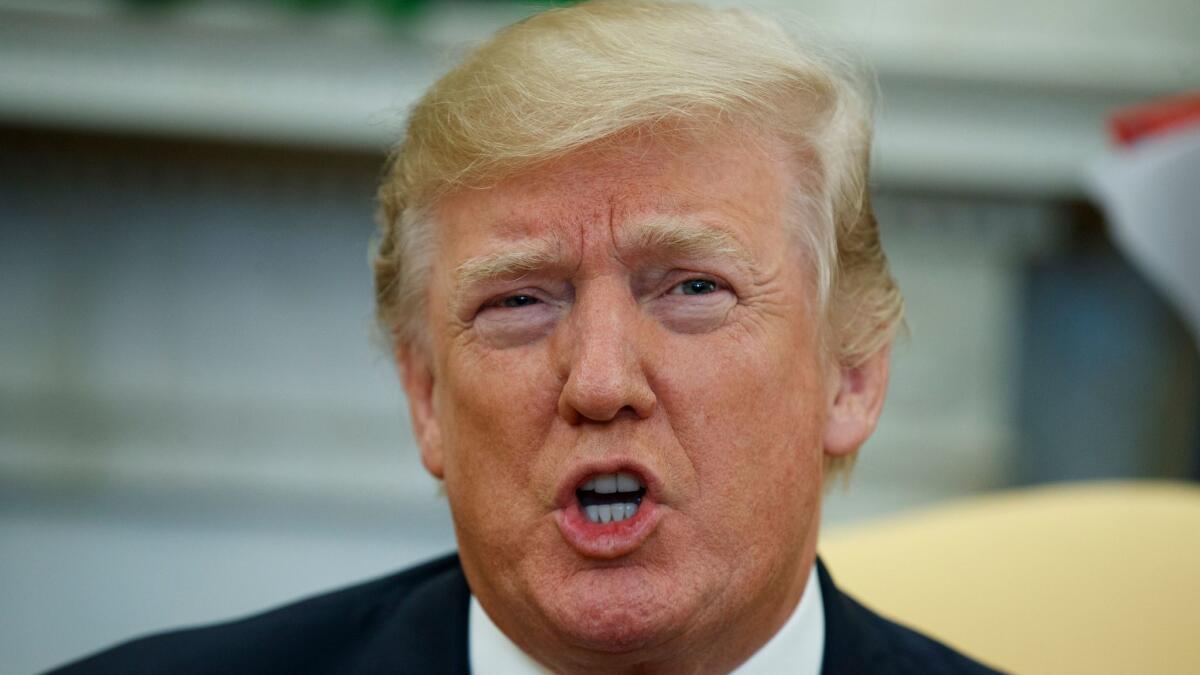 President Trump in the Oval Office of the White House in Washington, D.C.