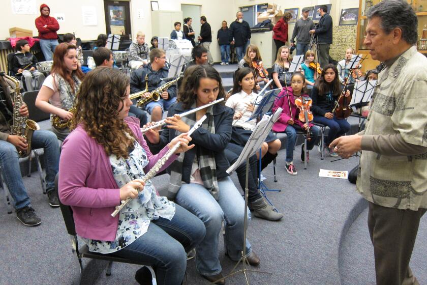 Students in La Jolla Music Society’s Community Music Center attend a rehearsal.