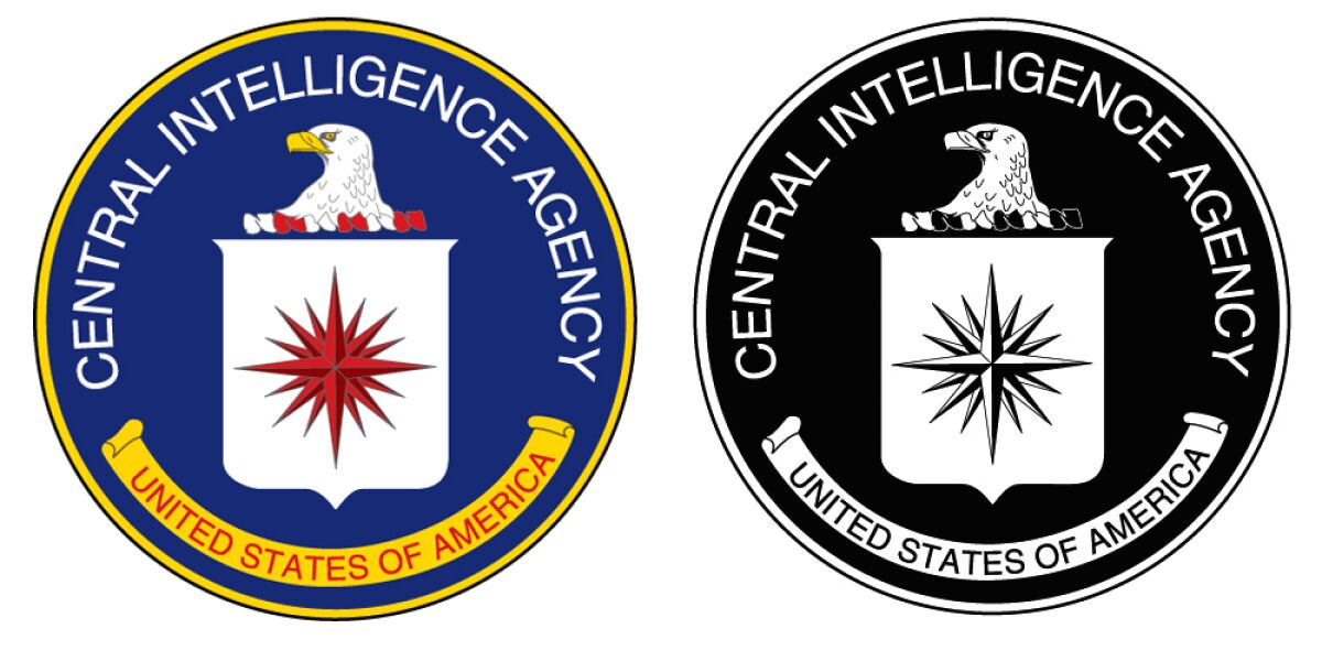 The old CIA seal, left, next to the revamped seal