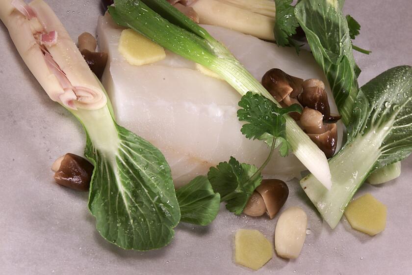 Steaming food wrapped in parchment paper or foil in the oven is a great idea. Not only do the flavors intensify in the tightly sealed package, but clean-up becomes a breeze. Recipe: Oven-steamed fish with bok choy