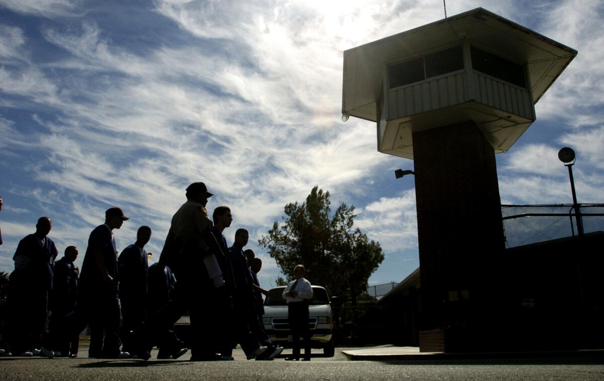 Inmates are transfererd between facilities at the California Youth Authority in Chino. Advocates have criticized the youth prison system alleging substandard medical care, psychiatric counseling and schooling.