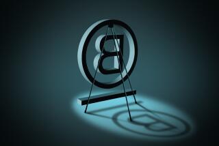 B logo in a circle on an easel and shown from the rear with a shadow cast behind