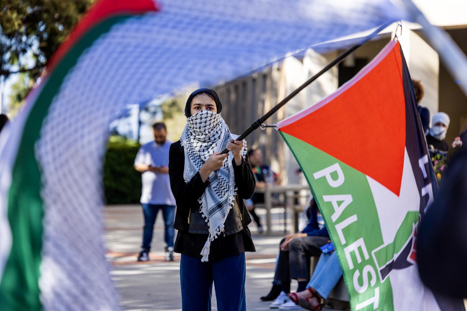 Image for display with article titled California College Campuses Become Lightning Rods for Pro-Palestinian Protests