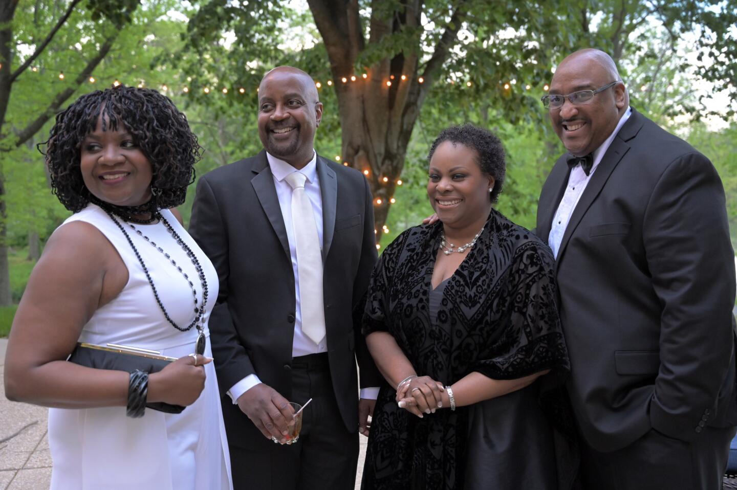 Tawana Reynolds, Adrian Reynolds, Sheilah Rowe, and Roderick Rowe during the Kappa Alpha Psi Scholarship Foundation of Columbia's Black & White Soirée.