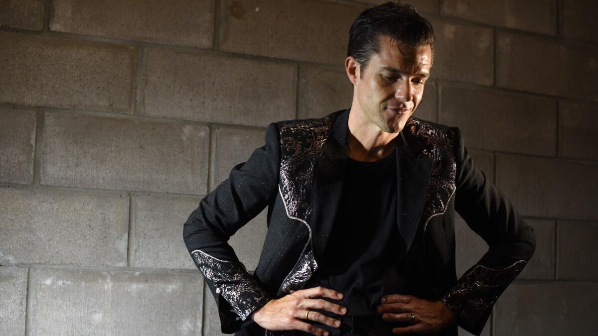 The Killers' lead singer, Brandon Flowers, photographed in New York in 2017, sings about a variety of hot-button social and political issues in the band's latest song, "Land of the Free."