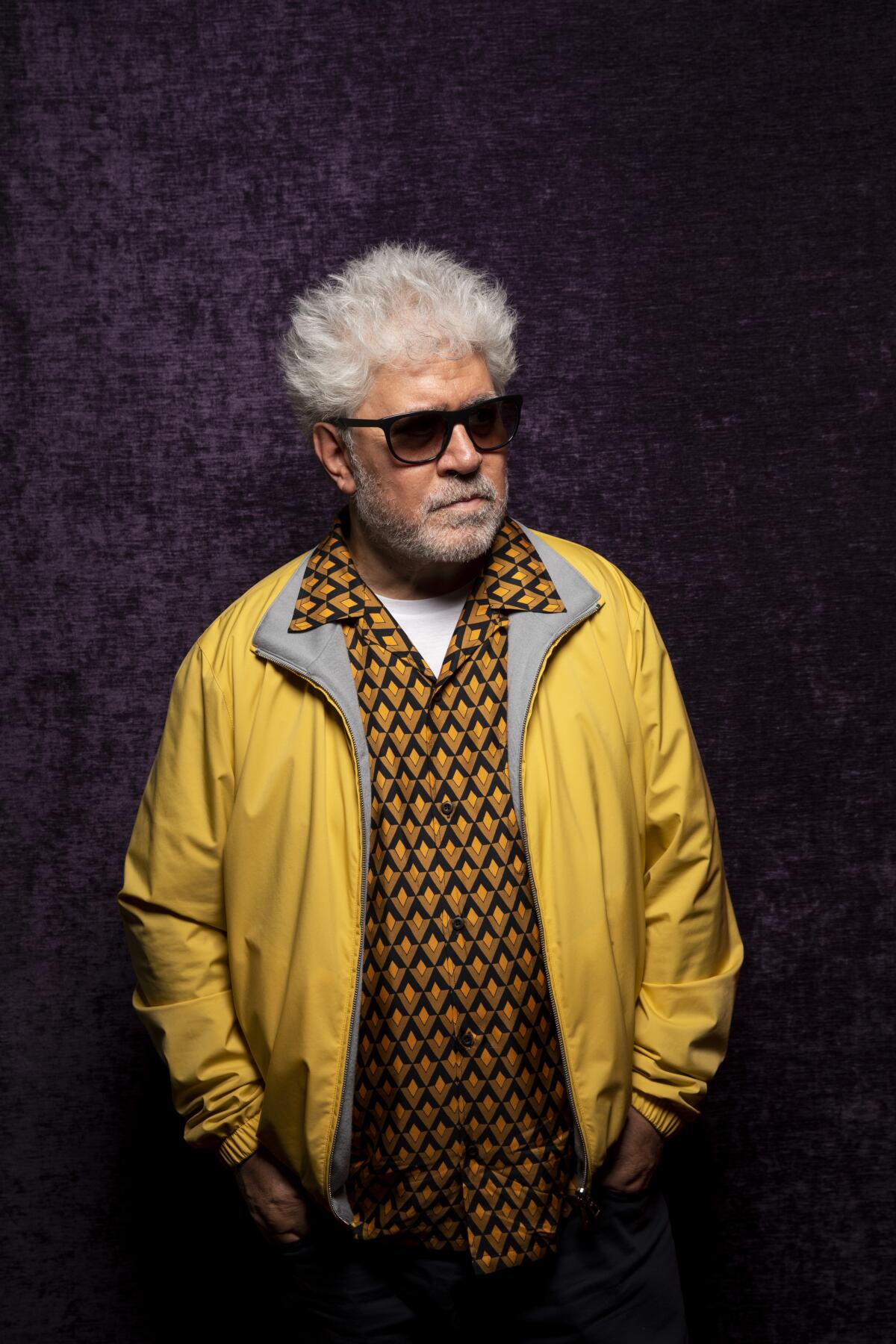 Director Pedro Almodóvar, whose new film is "Pain and Glory," in the L.A. Times Photo Studio at the Toronto International Film Festival.