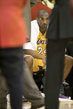 Kobe Bryant on bench