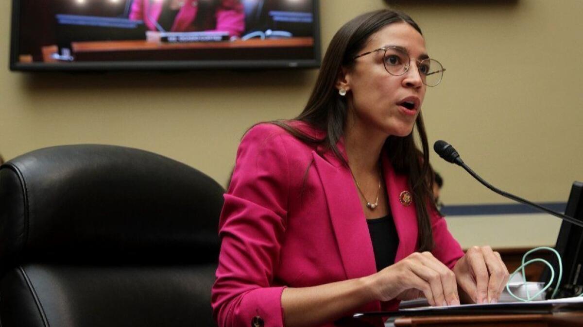 Rep. Alexandria Ocasio-Cortez (D-N.Y.) speaks during a House Oversight and Reform Committee on June 26.
